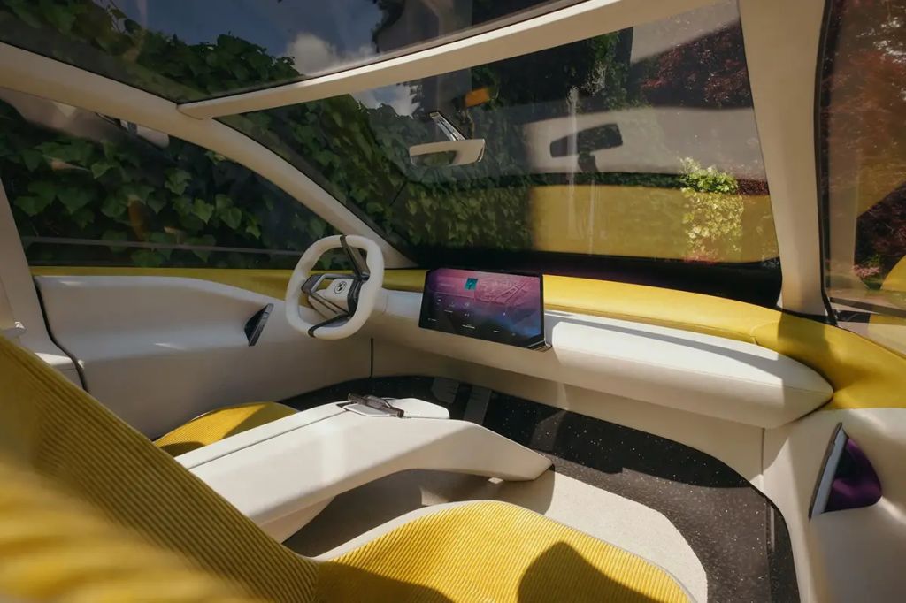 BMW Vision Neue Klasse concept white and yellow interior