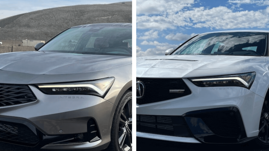 A side by side view of the 2024 Acura Integra Type S and A-Spec