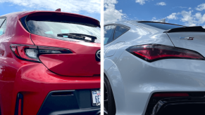 2023 Toyota GR Corolla and 2024 Acura Integra Type S rear shots