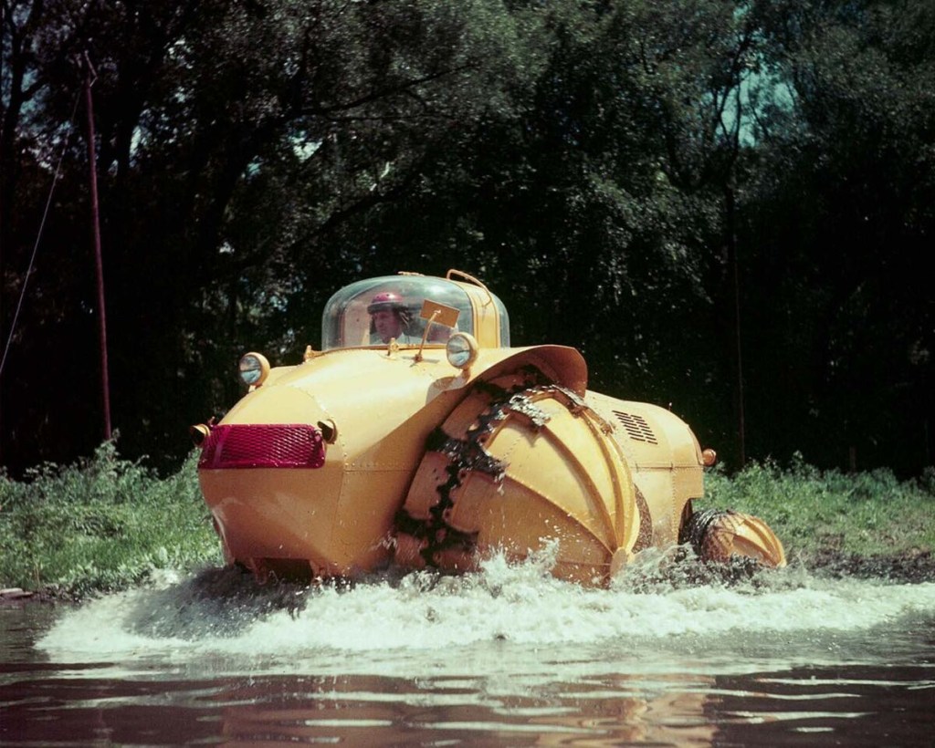 1954 Rhino amphibious vehicle front 3/4 view