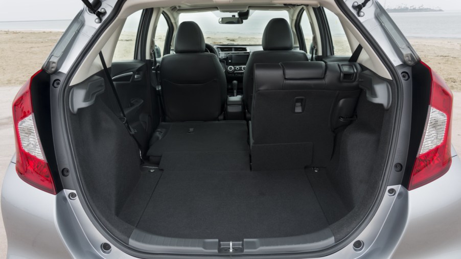 The trunk space in a 2018 Honda Fit