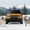 2024 Ford Bronco Sport in snow with goats