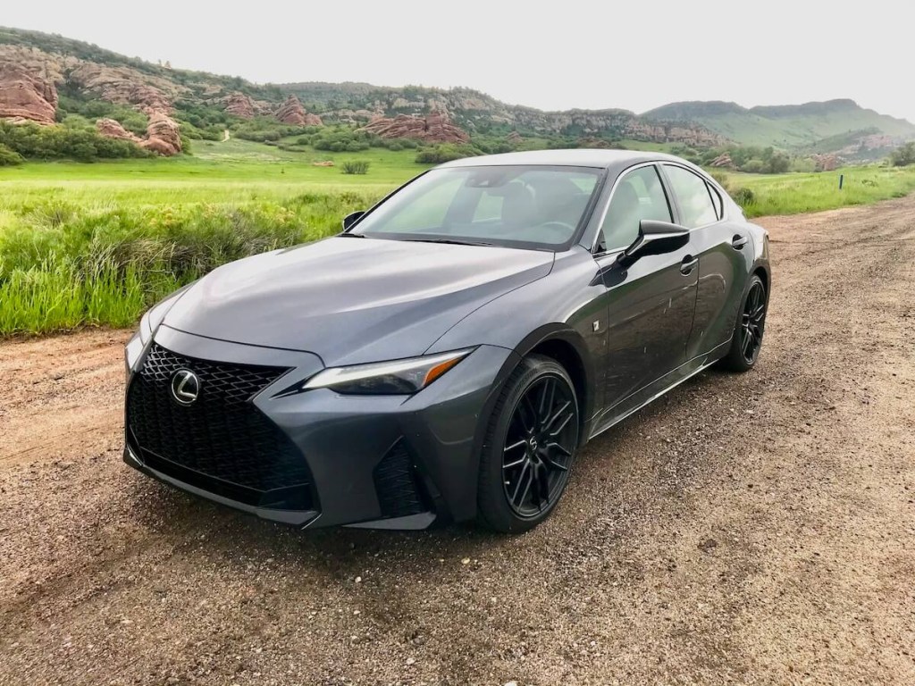 A front corner view of the 2023 Lexus IS 350