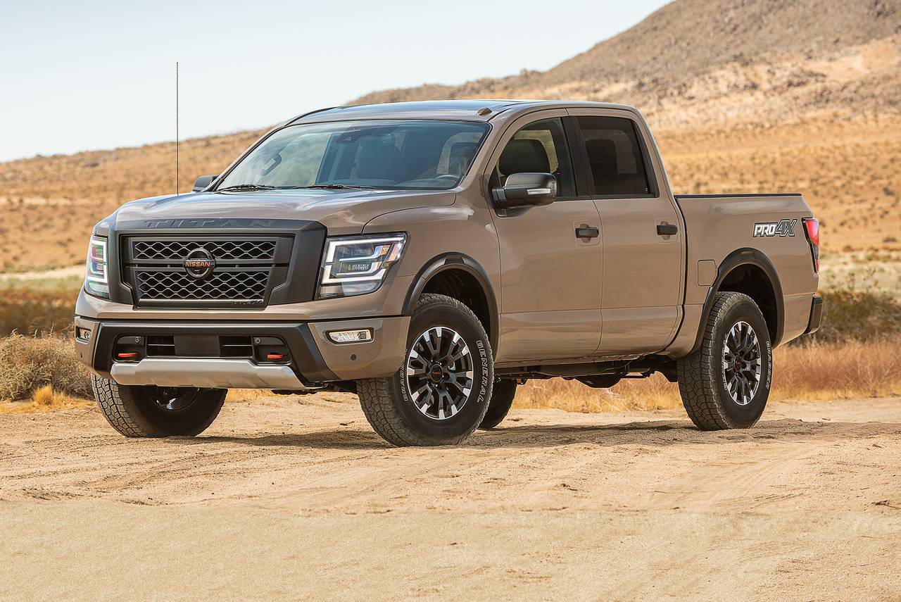 The 2023 Nissan Titan off-roading in sand