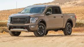 The 2023 Nissan Titan off-roading in sand