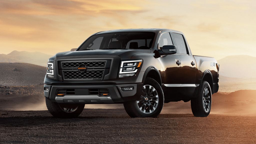 The 2023 Nissan Titan off-roading in sand