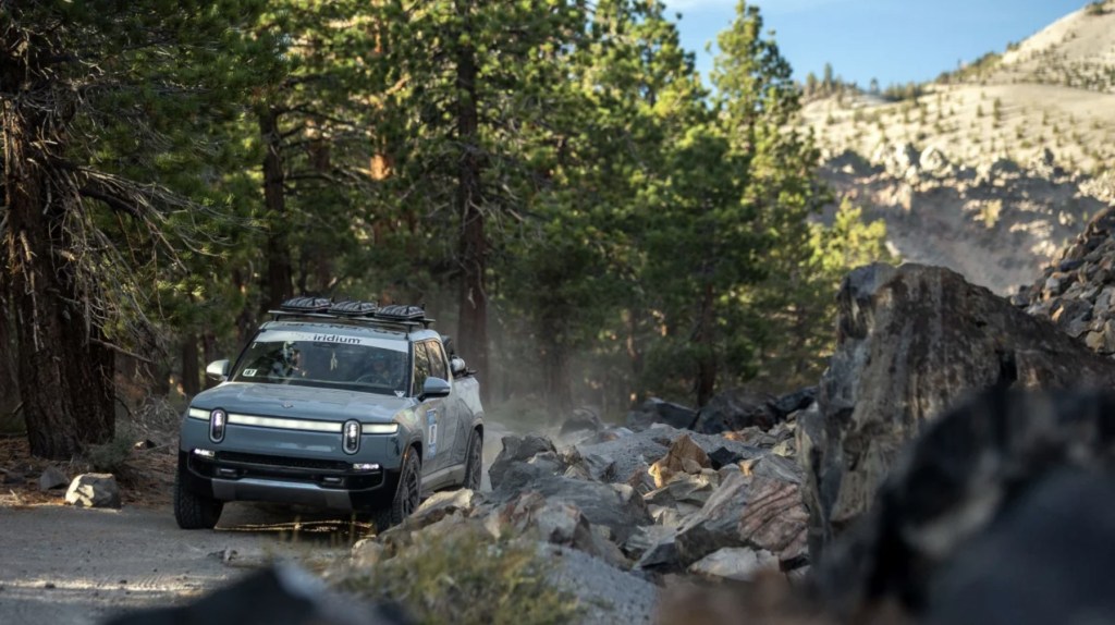 The 2023 Rivian R1T competing in the Rebelle Rally