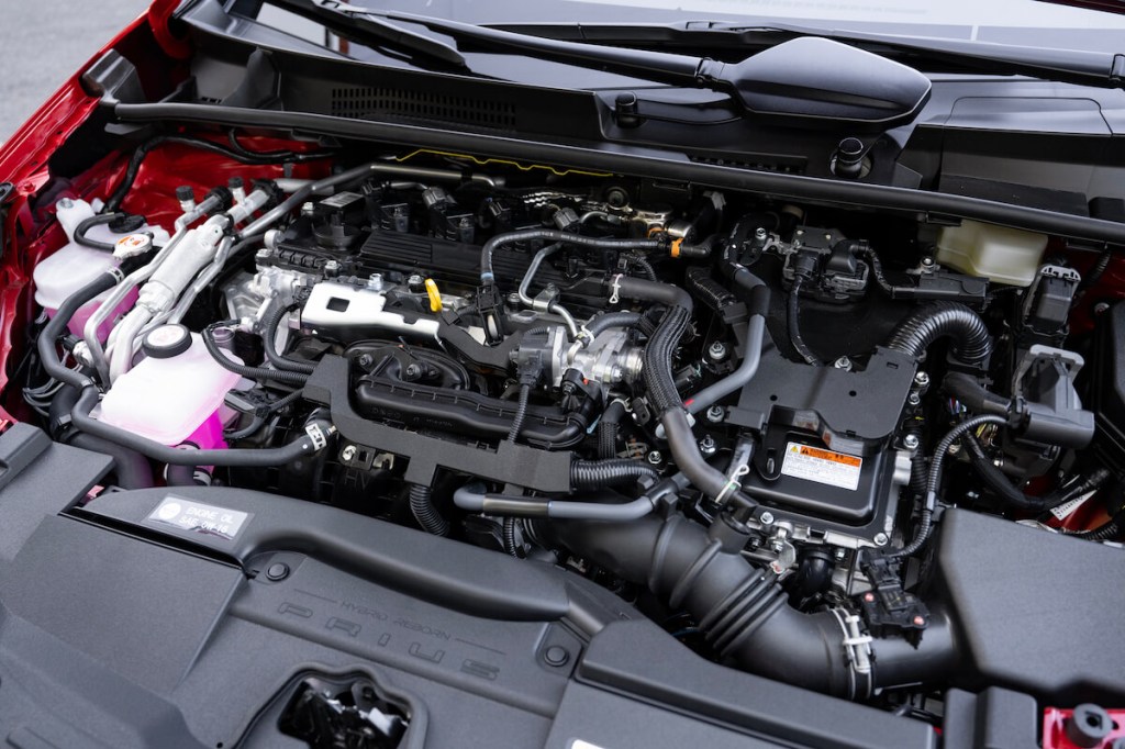 A view of the powertrain in the 2023 Toyota Prius Prime