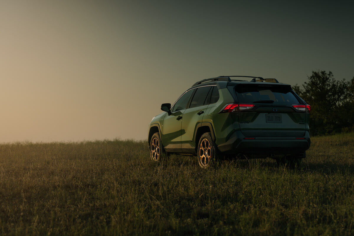 A rear view of the 2023 Toyota RAV4 Woodland
