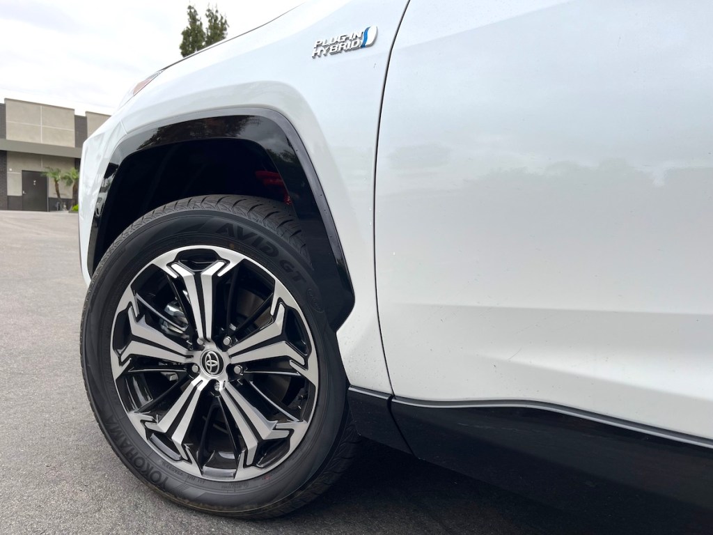 A view of the wheel on the 2023 Toyota RAV4 Prime
