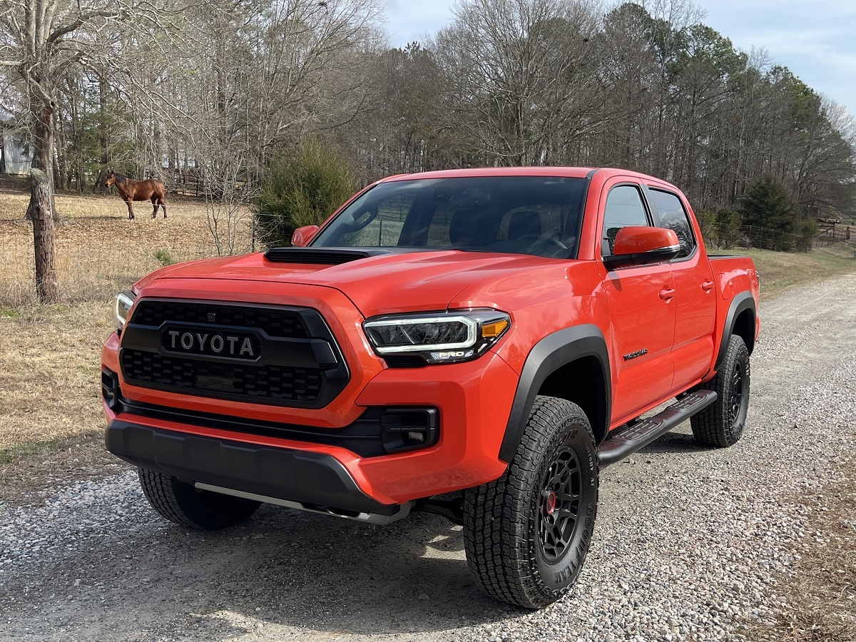 The 2023 Toyota Tacoma TRD Pro on a gravel road