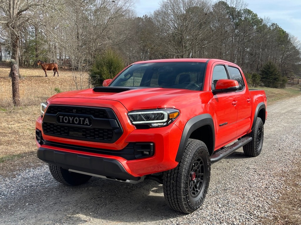The 2023 Toyota Tacoma TRD Pro on a gravel road