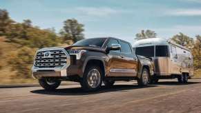 The 2023 Toyota Tundra towing a camper