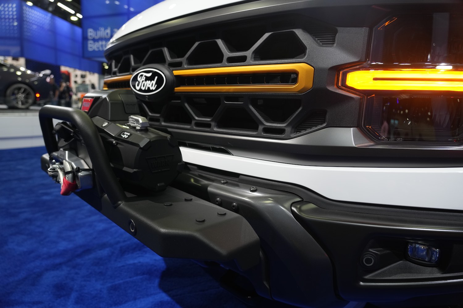 The bumper winch of a 2024 Ford F-150 Tremor.