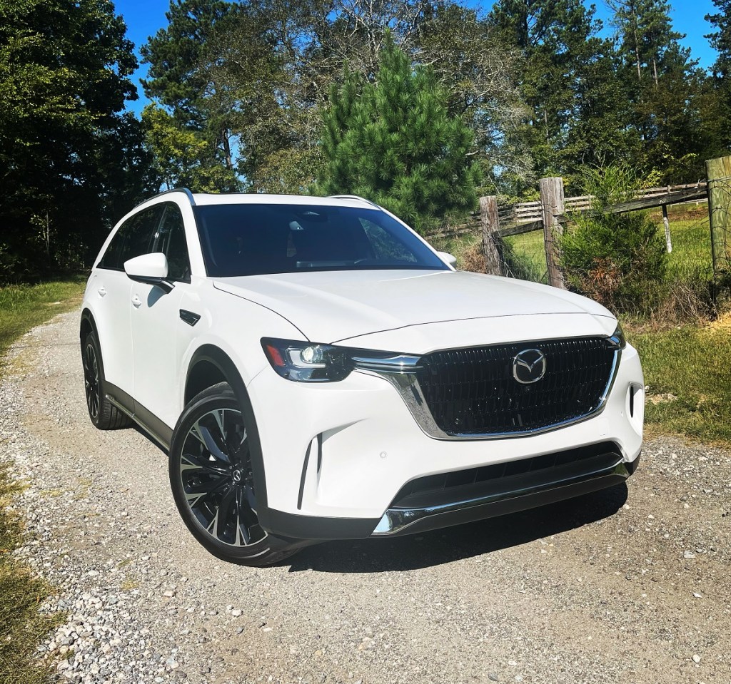 The 2024 Mazda CX-90 PHEV off-roading in gravel and dirt