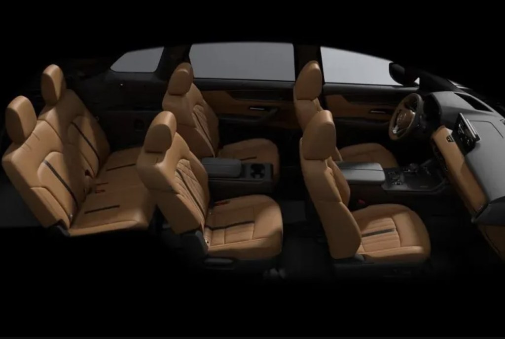 The side view of the 2024 Mazda CX-90 PHEV interior
