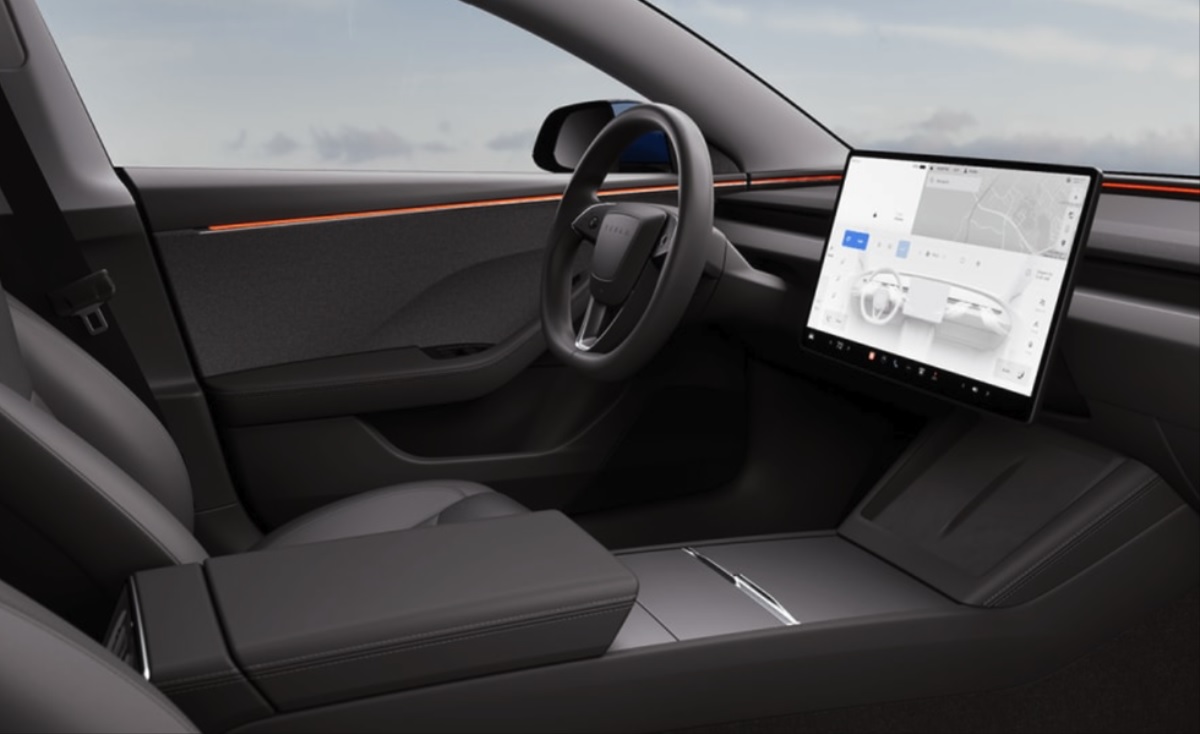 The new 2024 Tesla Model 3 shows off its interior styling, which comes with a different price.
