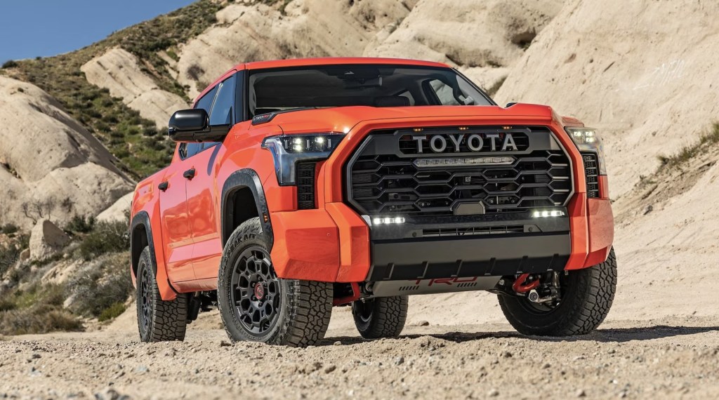 The 2024 Toyota Tundra off-roading in dirt 