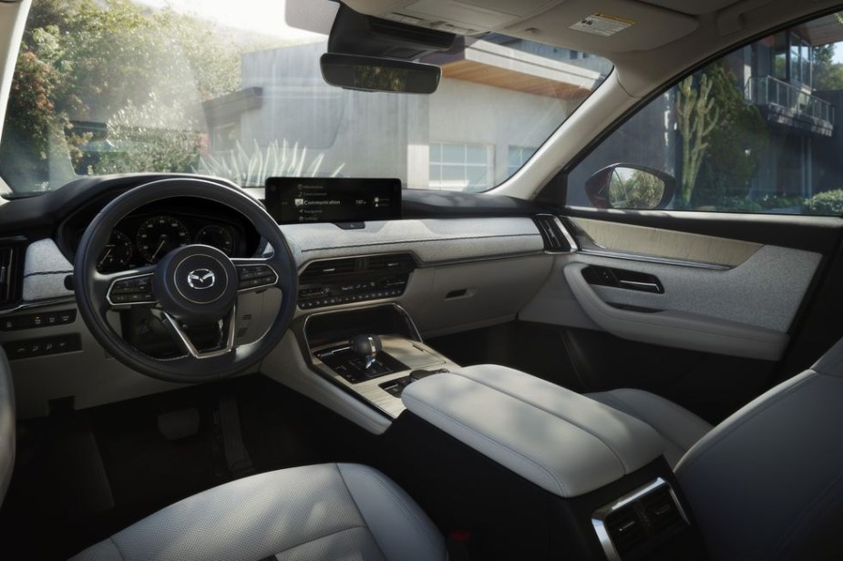 The interior and dash of the 2024 Mazda CX-90 