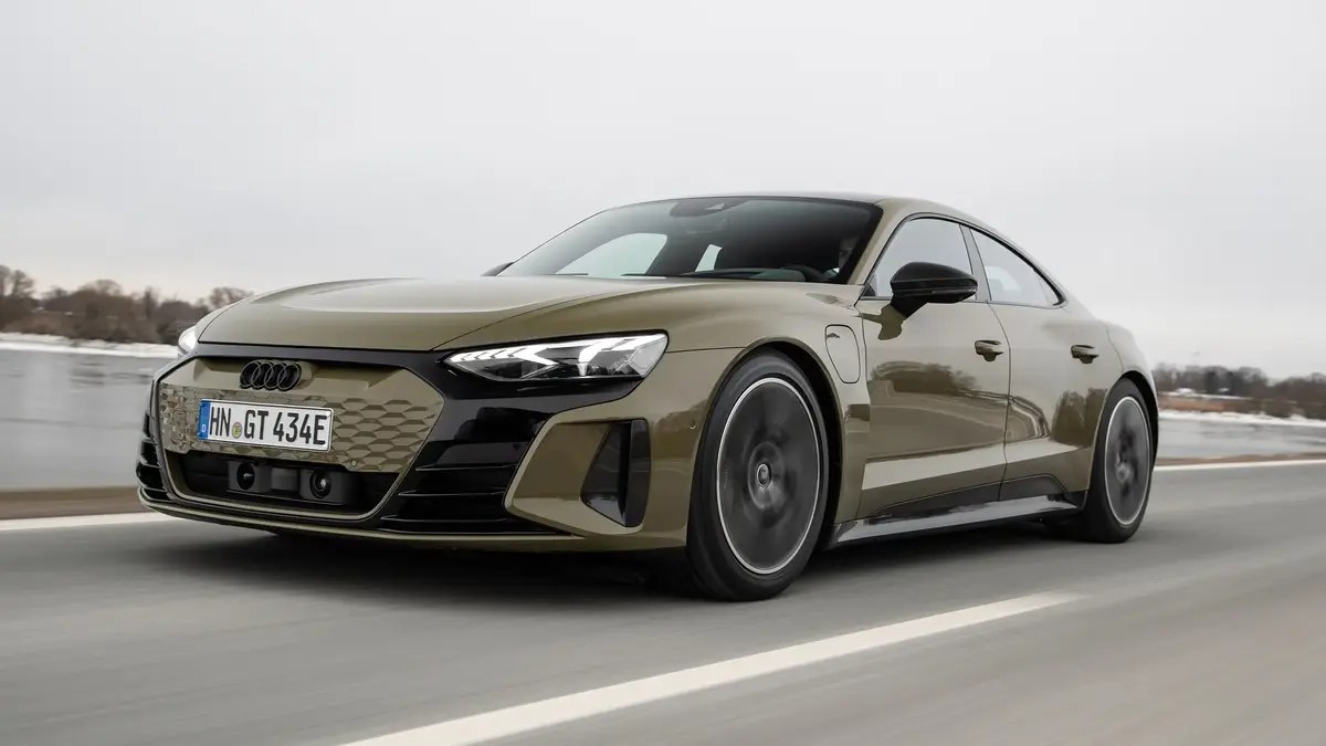 2023 Audi e-Tron sedan in motion on highway