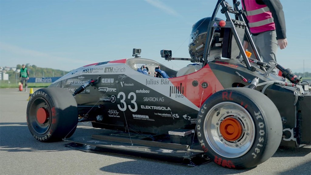 AMZ Racing Mythen, the world's fastest 0-60 time world record holder prepping to accelerate from zero to 100km/h in under one second.