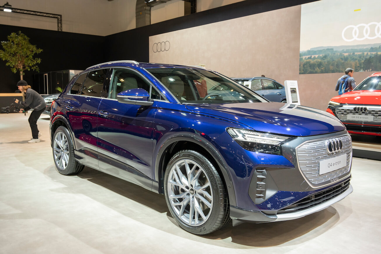 Audi Q4 e-tron electric compact SUV at Brussels Expo