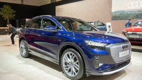 Audi Q4 e-tron electric compact SUV at Brussels Expo
