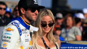 Chase Elliott and Olivia Dunne before race.