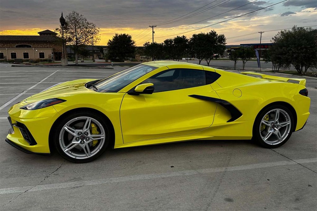 2022 Chevrolet Corvette Accelerate Yellow Metallic coupe on Cars and Bids, side profile