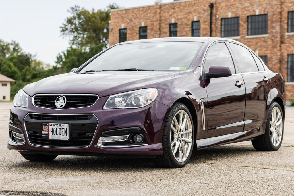 Purple Chevrolet SS Chevy v8 sedan front 3/4 with high exposure wearing Holden badging and license plates