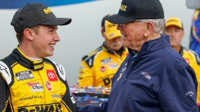 Christopher Bell and Joe Gibbs talk.