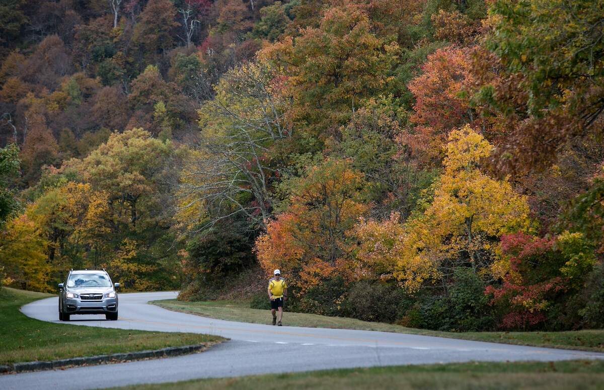 Creepy roads North Carolina, Asheville, Blue Ridge Mountains autumn