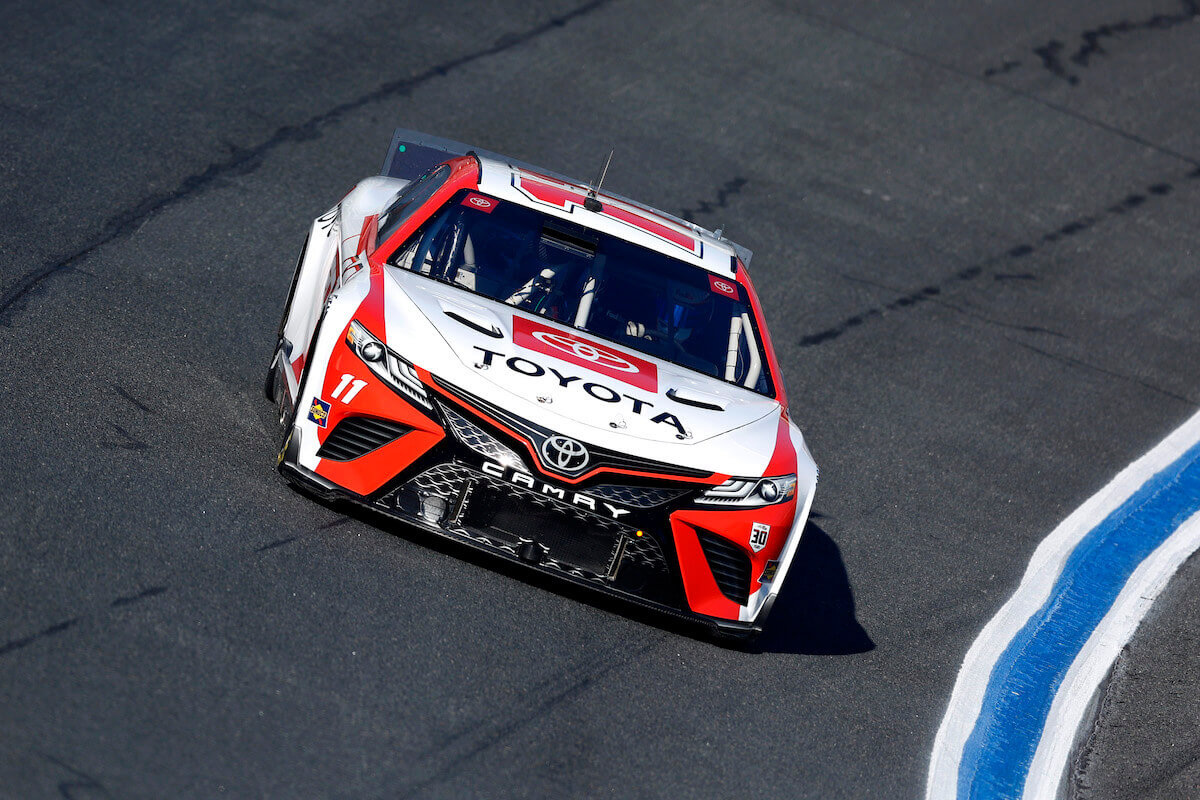 Denny Hamlin drives during NASAR Cup Series Next Gen testing.