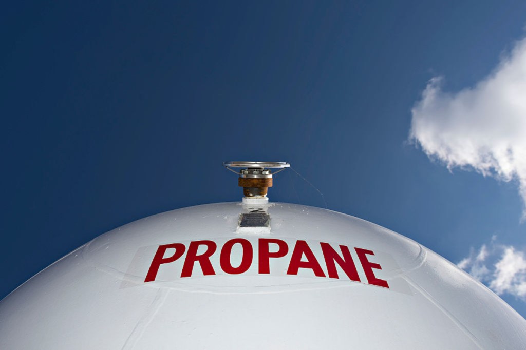 Large propane storage tank 