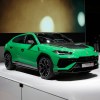 A green Lamborghini Urus at the 20th Shanghai International Automobile Industry Exhibition. Many wonder how much is a Lamborghini Urus in 2023.