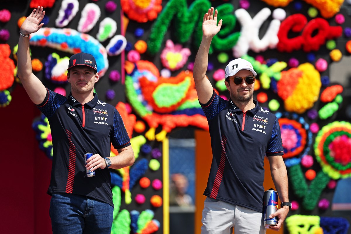 Max Verstappen and Sergio Perez ahead of the 2023 Formula 1 Grand Prix of Mexico