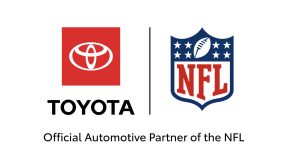 The NFL and Toyota logos next to each other.