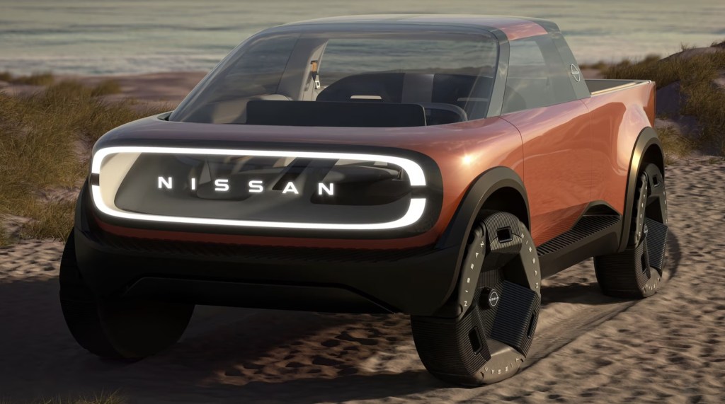 The Nissan Surf-Out Concept driving on the beach 