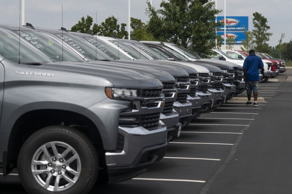 A lot in the cheapest state to buy a used car, Ohio, shows off its supply of used cars and trucks.
