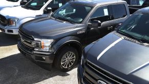 2017 Ford F-150, one of the most reliable used trucks, on a dealership lot.
