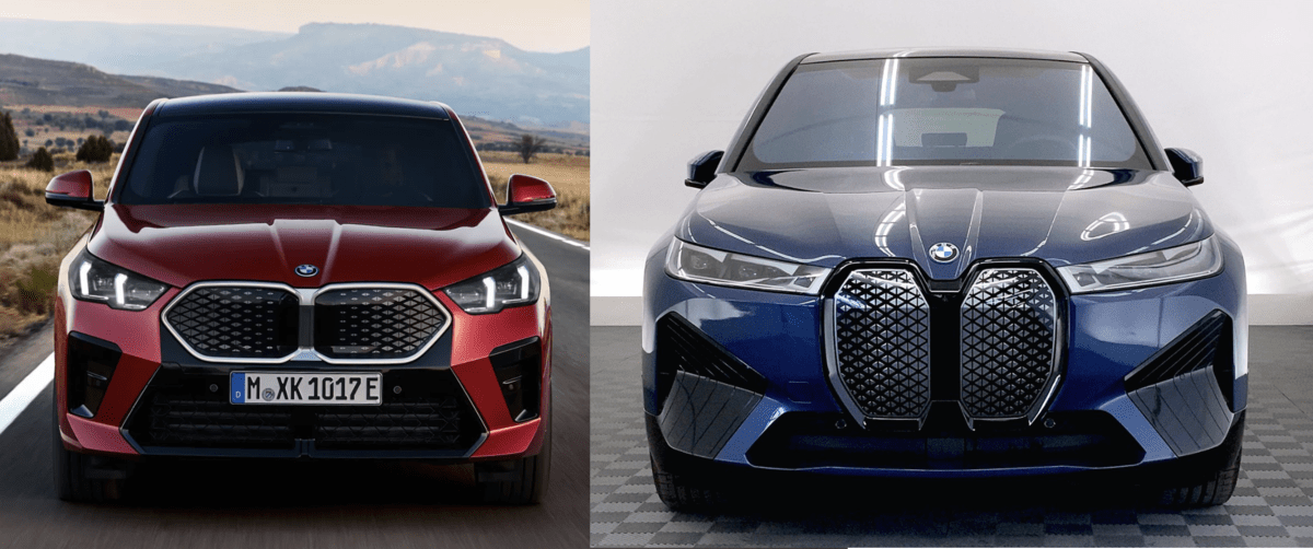 BMW beaver fang vs conventional grille side-by-side