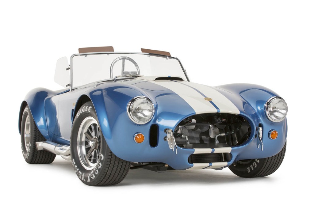 AC Cobra Front 3/4 Blue with racing stripe 427 SC Shelby