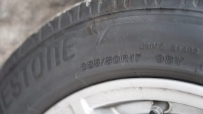 The numbers on a tire