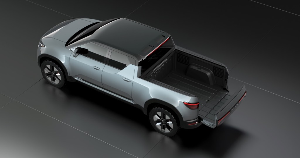 Toyota compact EV pickup truck bed