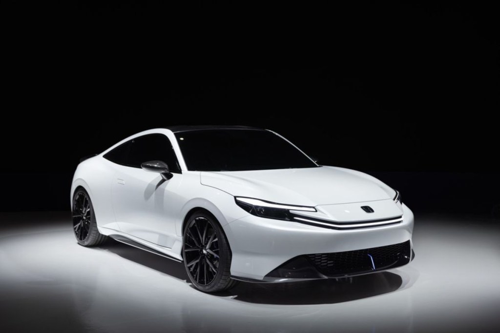 White Honda Prelude concept at 2023 Japan Mobility Show