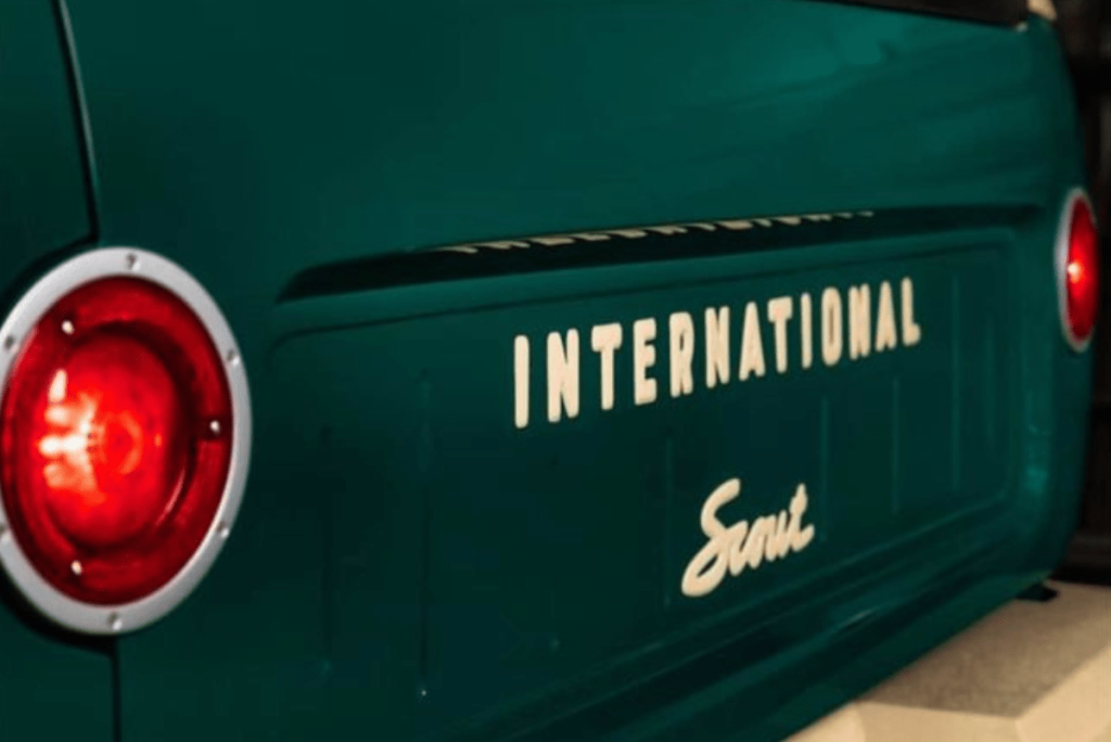 International Scout made from Nissan Titan tailgate with embossed letters