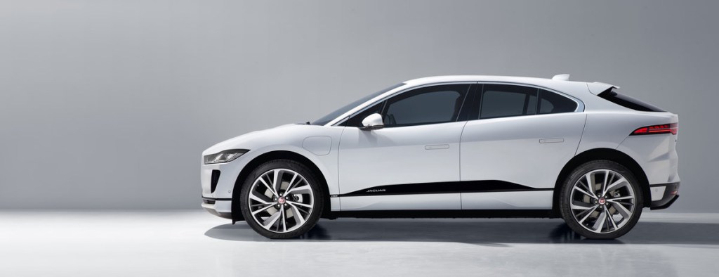 White 2020 Jaguar I-Pace EV studio shot