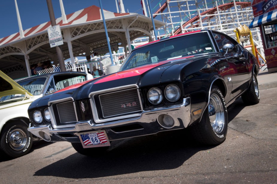 Black and red 1971 Oldsmobile Cutlass 442