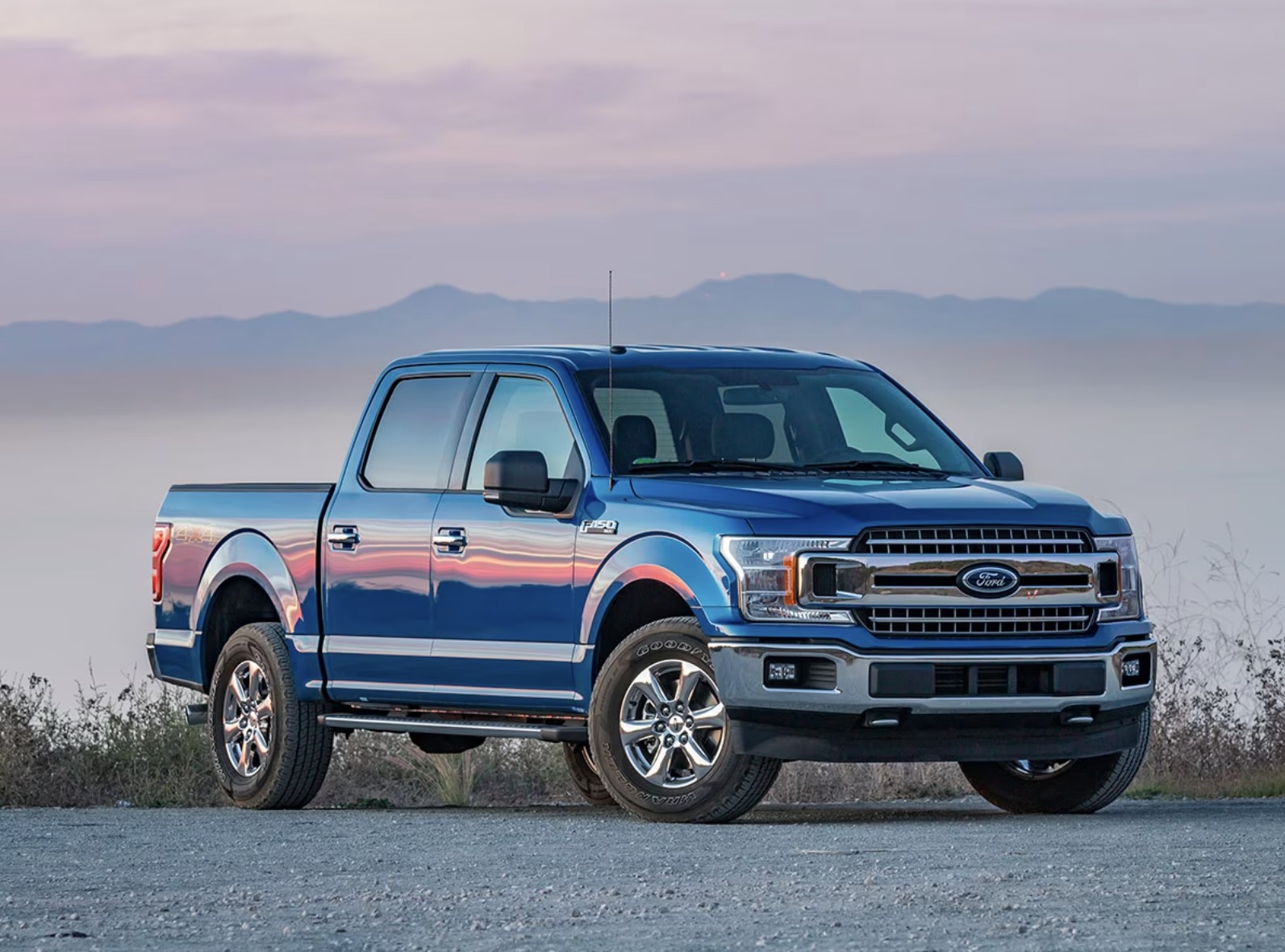 The 2018 Ford F-150 parked at dusk