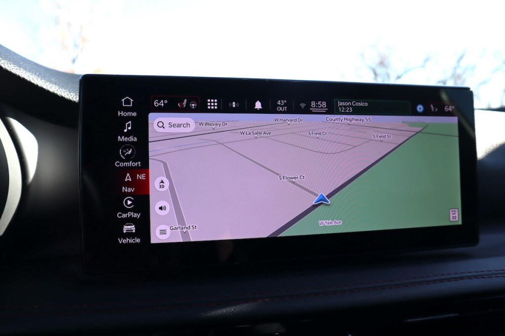 The 10.25-inch infotainment system in the 2023 Dodge Hornet GT